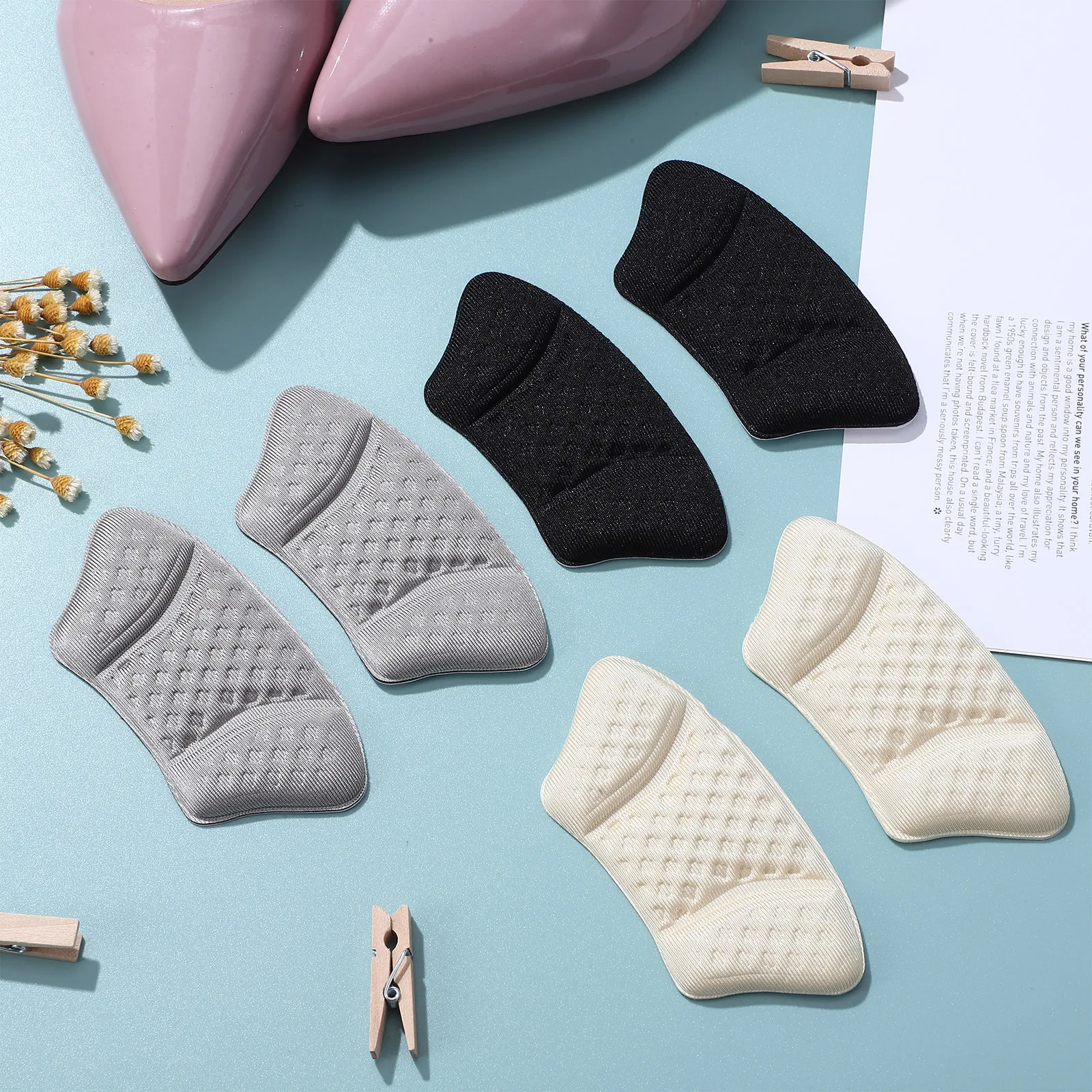 

6 Pairs Follow up Shoe Pads Inserts Heel Support High-heeled Cushions Protectors for Boots Shoes