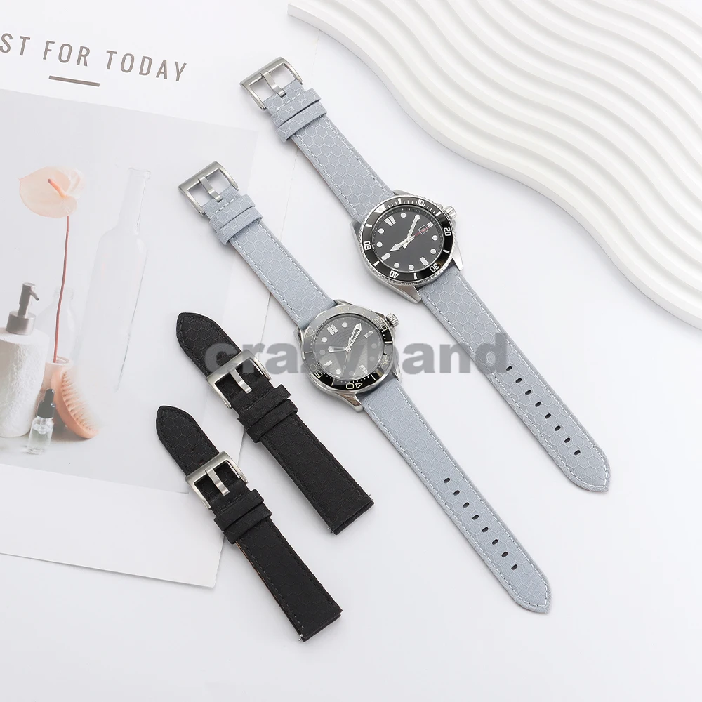 الجلود النايلون حزام ل Seiko الأشرطة ل أوميغا حزام (استيك) ساعة النساء الرجال حزام المعصم 20 مللي متر 22 مللي متر الإفراج السريع الرياضة استبدال الأساور #5