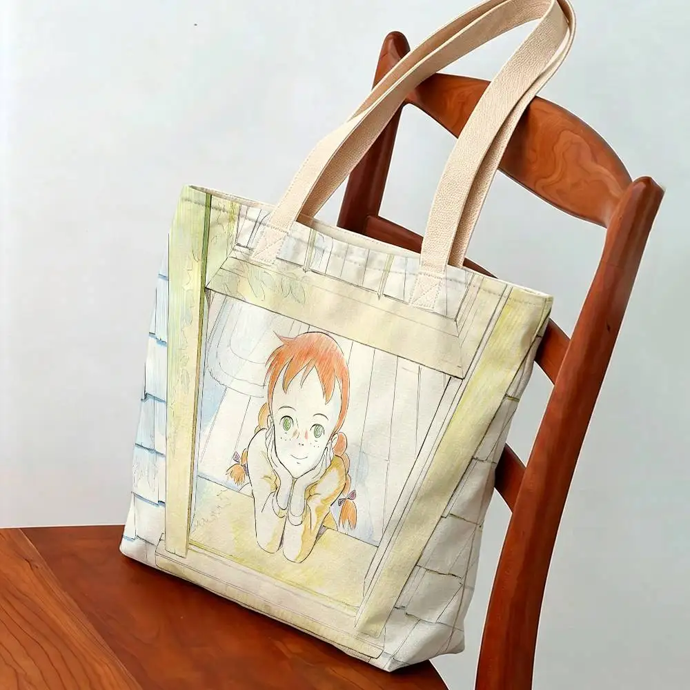 Anne von Green Gables Tragetasche, Studentenhandtasche, Damen-Einkaufstasche, Einkaufs- und Aufbewahrungstasche, Geschenkhandtasche für Mädchen – Detail 14
