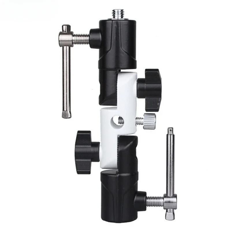 3 Section U-Type Flash Bracket Metal Swivel Holder 1/4" To 3/8" Screw Adapter Adjustable Mount Camera Light Stand Photography image 3