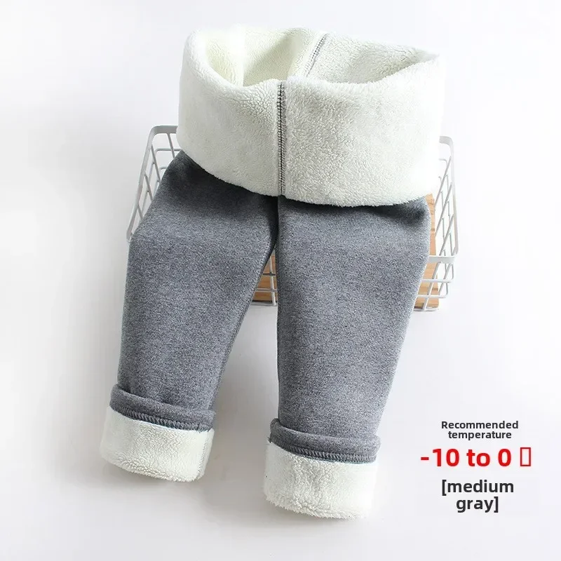 Girls\' Leggings Children Clothes Winter Girls Fleece Leggings Thermal Pants  Warm Kids Solid Color Simple Casual Pants