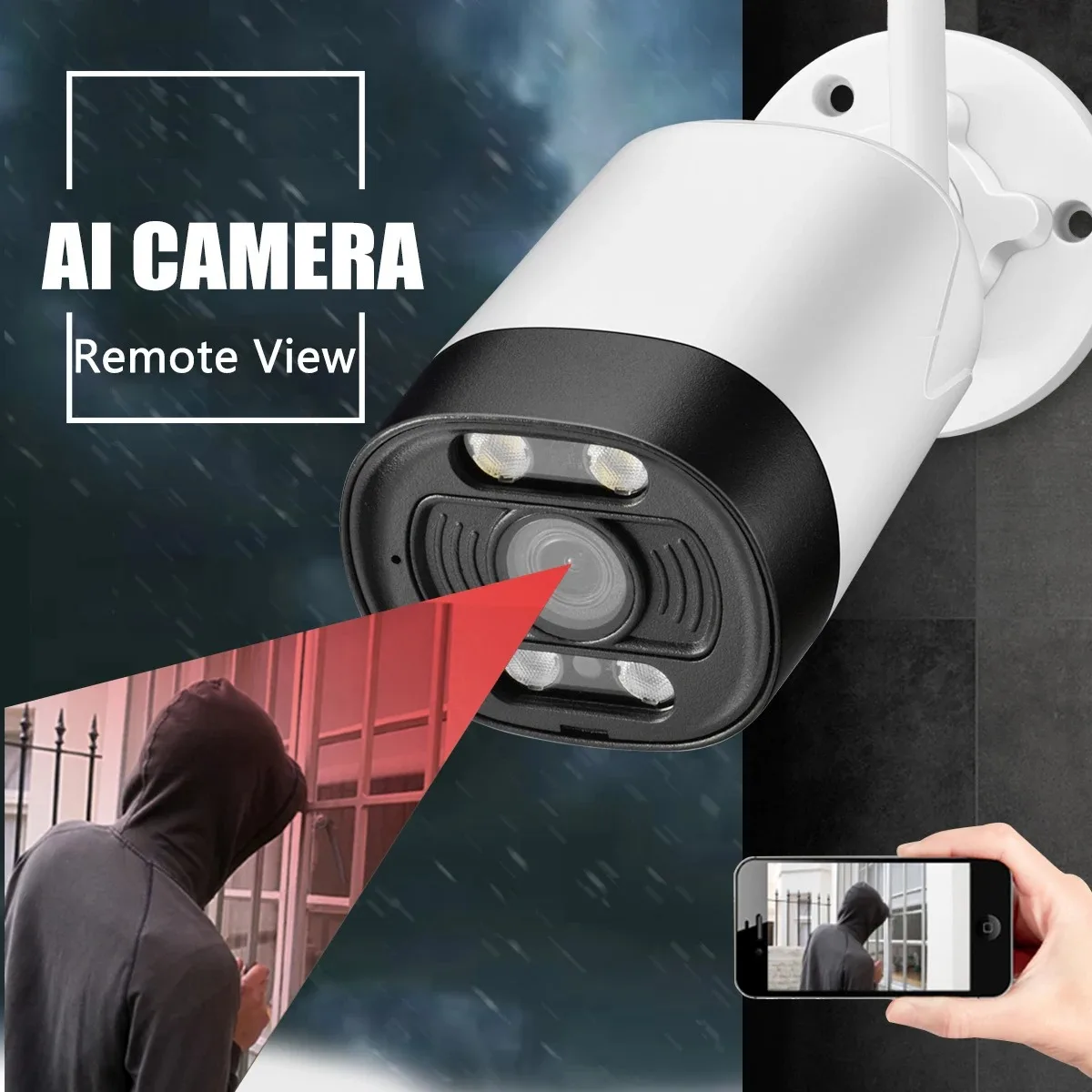 Gadinan Wifi IP Camera Outdoor Waterproof Security Protection Wireless CCTV Color Night Vision Two-Way Audio Video Surveillance