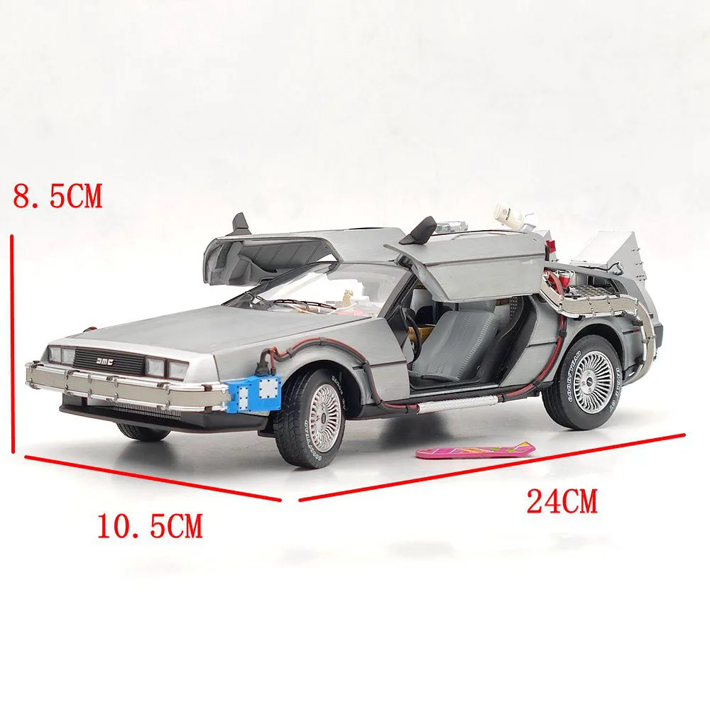 HOT WHEELS 1:18 DMC Car BACK TO THE FUTURE TIME MACHINE HOVER MODE DeLorean DMC Collector Edition Metal Diecast Cars Gift