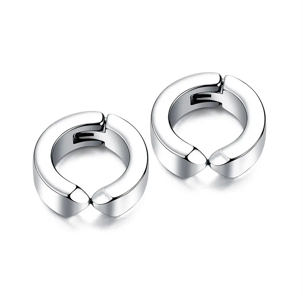 3Pair Earless Ear Clips Non-Piercing Clip-on Earrings Comfortable Secure Fit Hypoallergenic Titanium Steel Unisex Daily Party