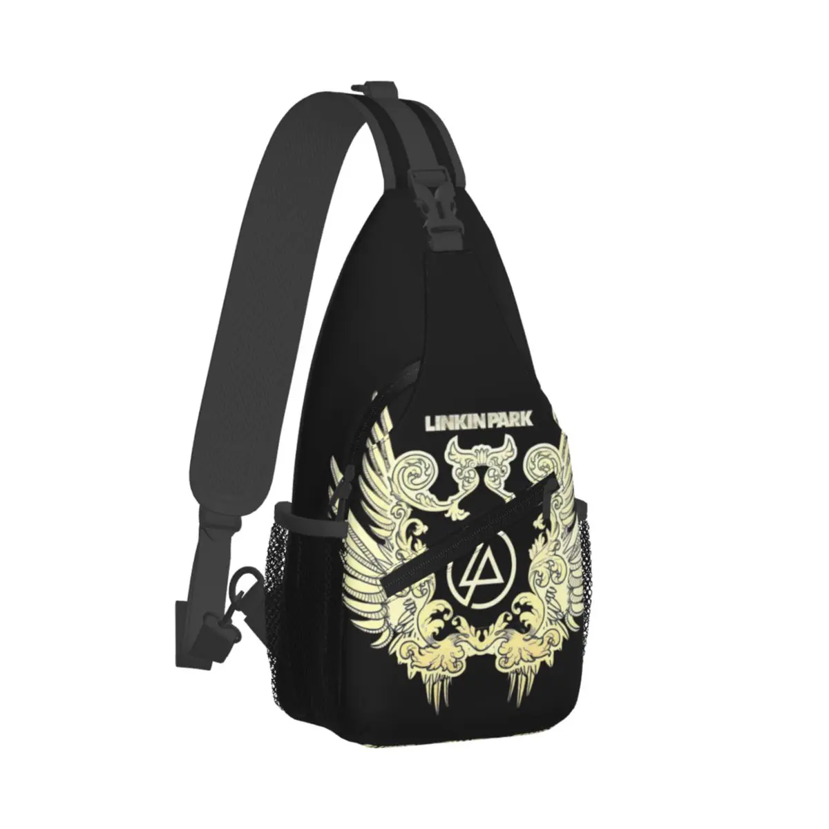 Linkin-Park Logo Rock Music Sling Bags Chest Crossbody Shoulder Sling Backpack Travel Hiking Daypacks Nu-Metal Pattern Satchel