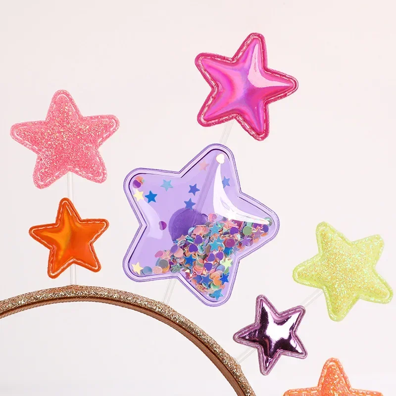 Children\'s Hair Band Sequins Glitter Powder Moon Halloween Charms Metal Alloy Hair Hoop Birthday Kids Headwear Accessories