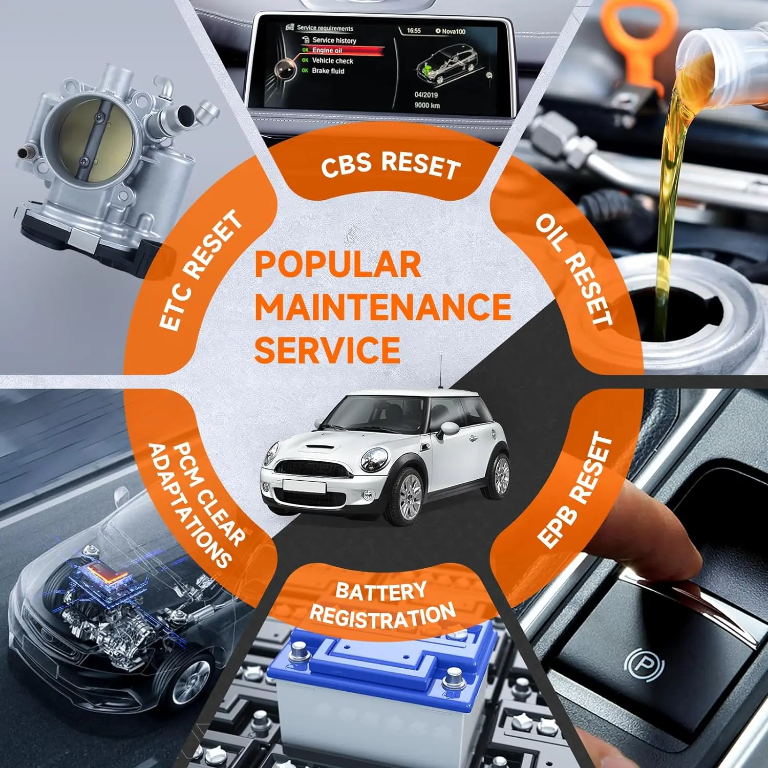 ANCEL BM500 All Systems OBD2 Scanner Fits for BMW Mini Battery Registration EPB Oil Reset Car Code Reader Diagnosis Tools