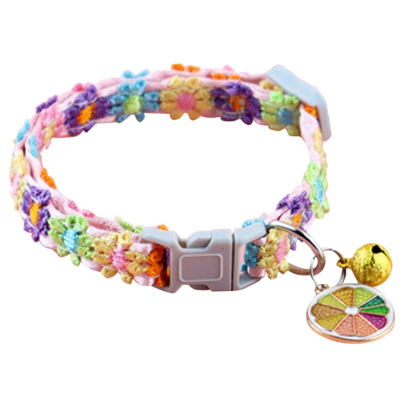 Collier pour animaux avec clochette, motif dessin animé coloré, collier pour chien, chiot et chaton, anneau de sécurité réglable, accessoires pour animaux_voghion.com