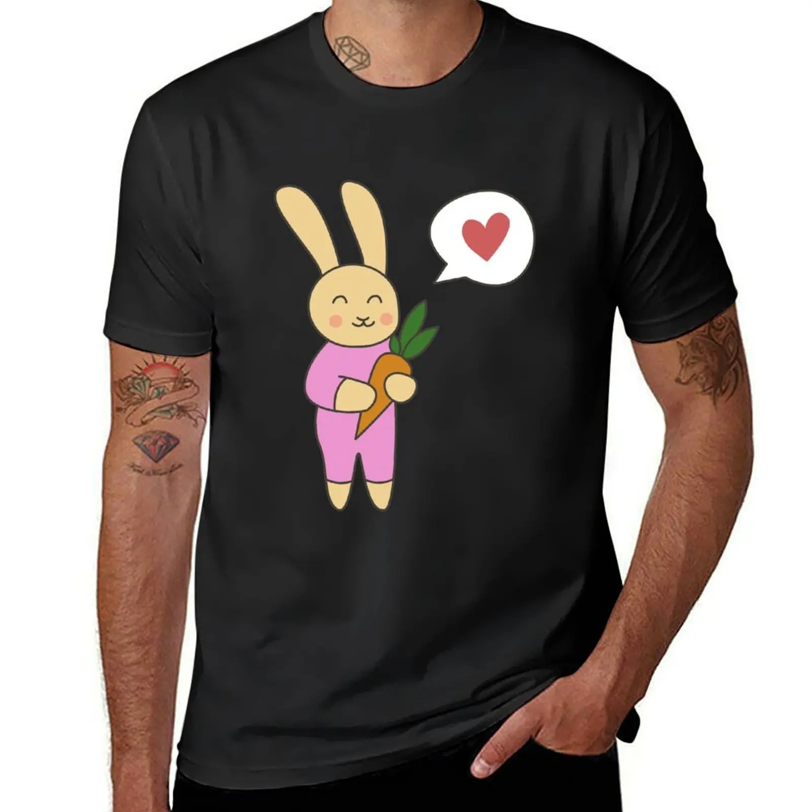 Bunny easter bunny gift carrot heart carrot cartoon T-Shirt customizeds tops t shirts for men