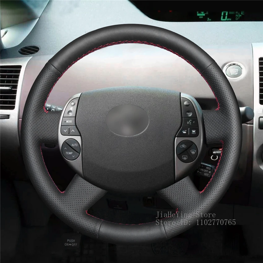 

Чехол на руль из кожи ручной работы с защитой от скольжения для Toyota Prius 2005-2008, аксессуары для интерьера