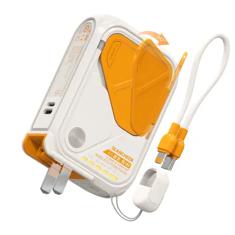 Banco de energía multifuncional 6 en 1, adsorción magnética para carga inalámbrica, soporte para teléfono de 10000 mAh, carga rápida de 22,5 W