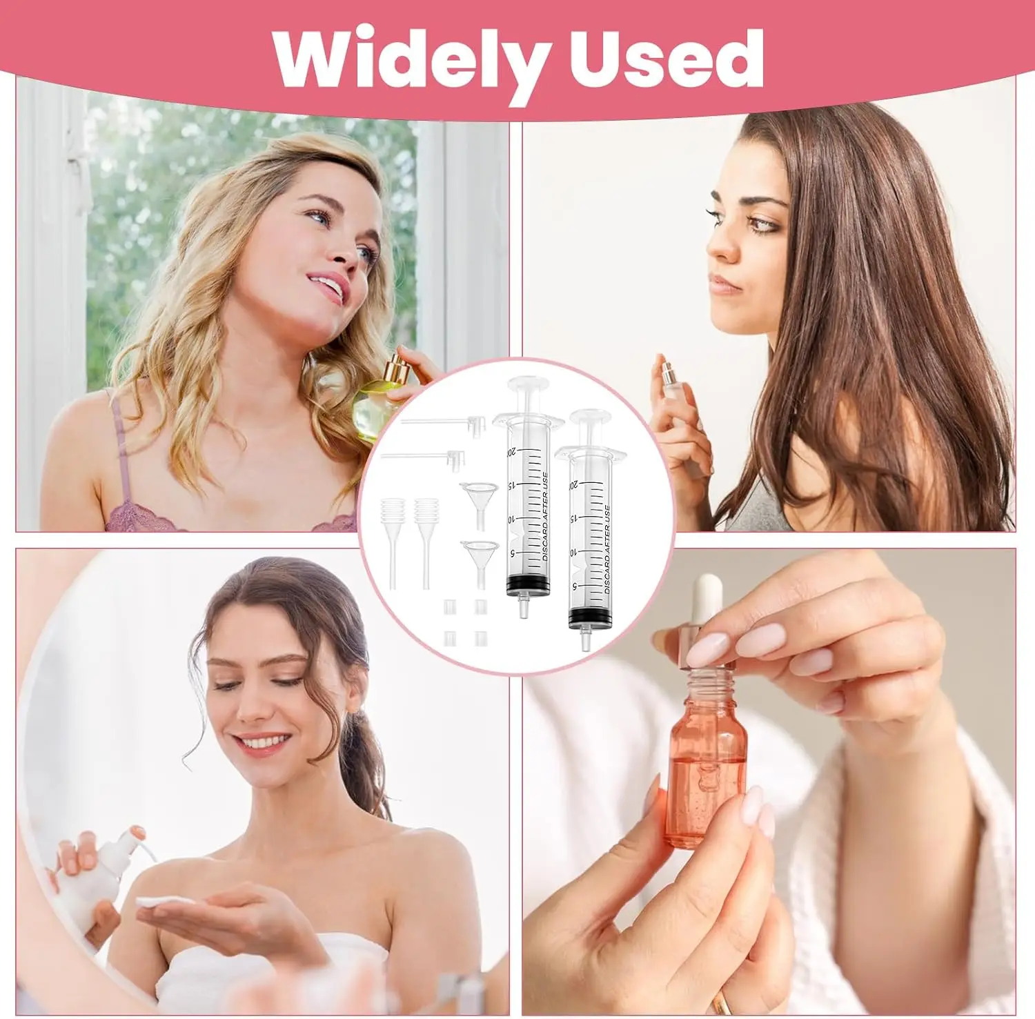20-ml-Parfüm-Nachfüllpumpen-Werkzeugset, Kunststoff-Parfüm-Dosierwerkzeugset mit transparentem Pumpenkopf, Tropfer, Trichter, Werkzeugen zum Nachfüllen von Parfüm, Lotion und ätherischen Ölen – Detail 5