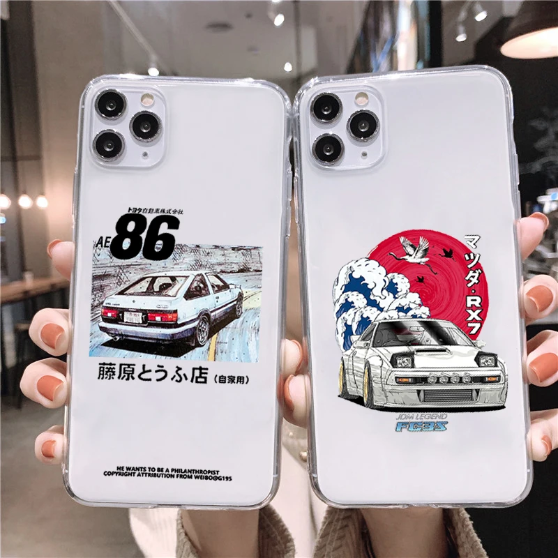スマホケース 日本アニメ頭文字dドリフトAE86電話ケースiphone 13 12 11 14プロ