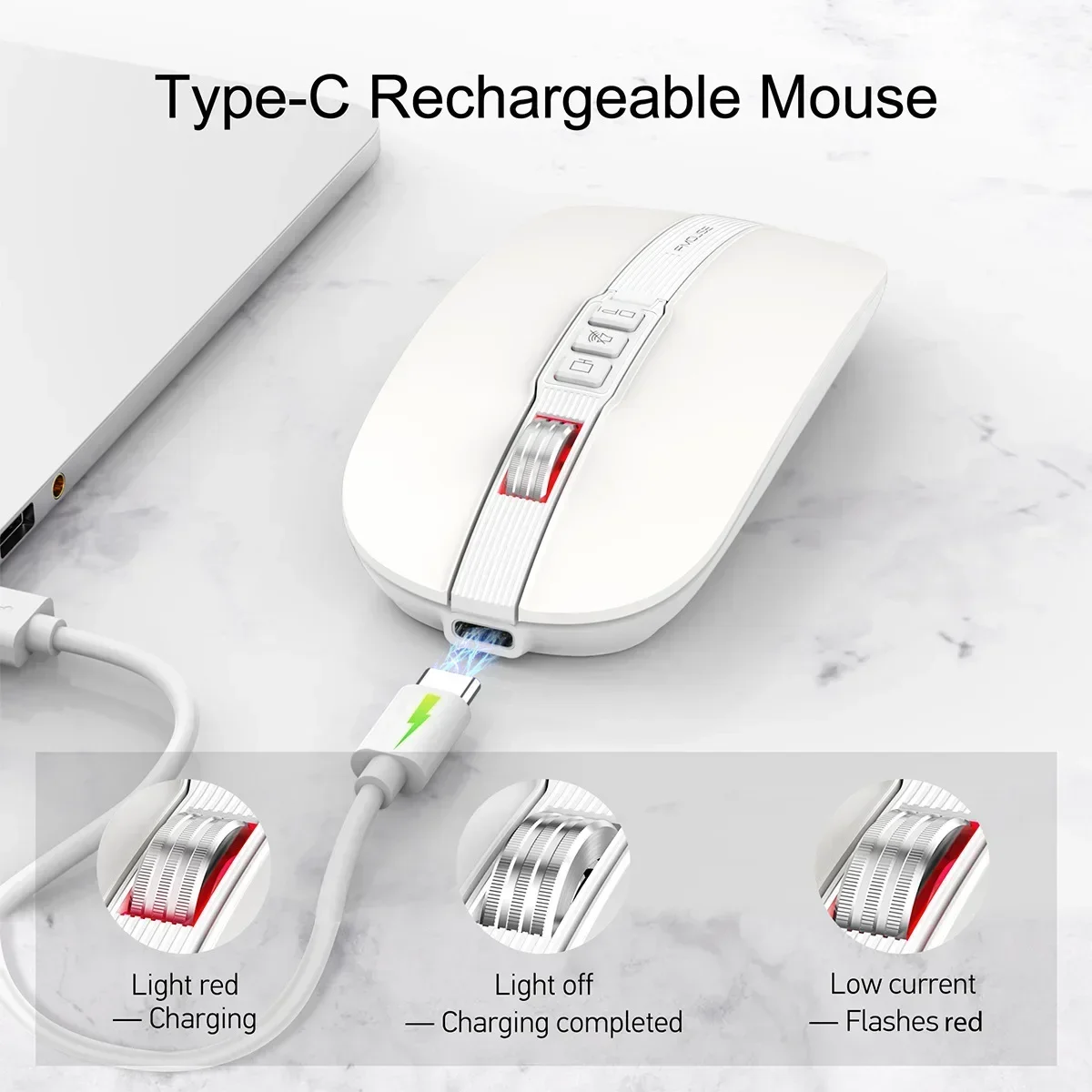 

ZLRLMHY Rechargeable wireless mouse New M113 USB 2.4G Bluetooth-Compatible Wireless Mouse Dual Mode 2400DPI Mouse