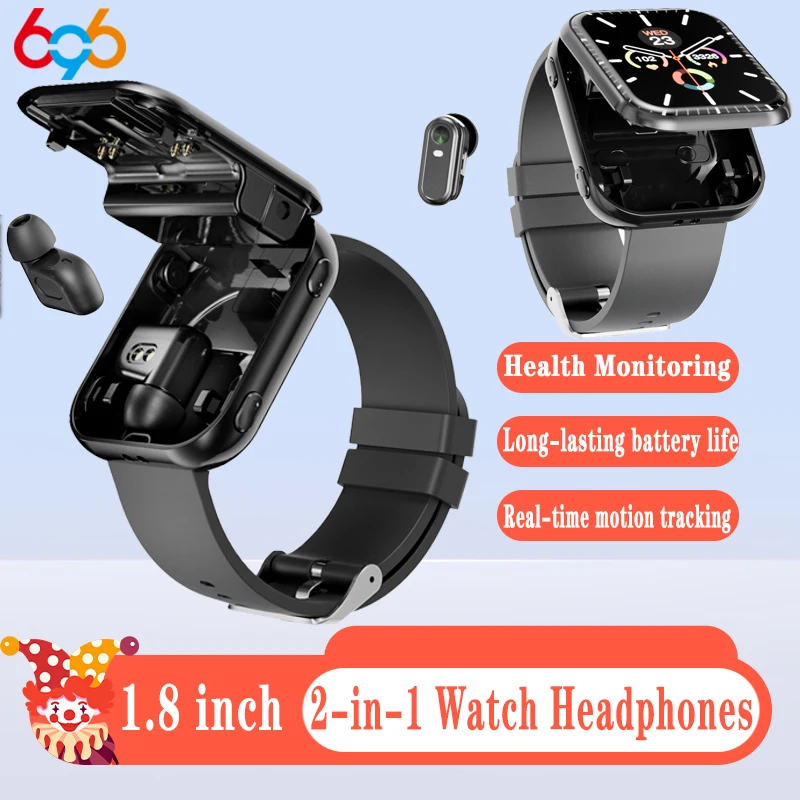 

Спортивные умные часы 2 En 1, оснащенные наушниками TWS, умные часы для мужчин и женщин, BT-вызов, музыка, мониторинг сердечного ритма, здоровья, водонепроницаемые