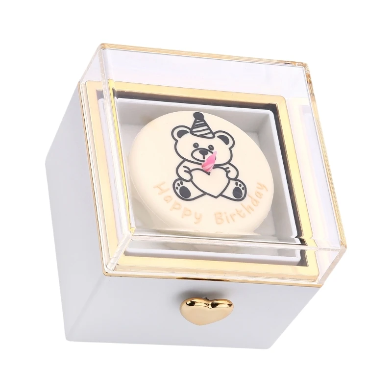 Ring Holder Box Rotating Jewelry Box for Birthdays and Anniversary Celebrations