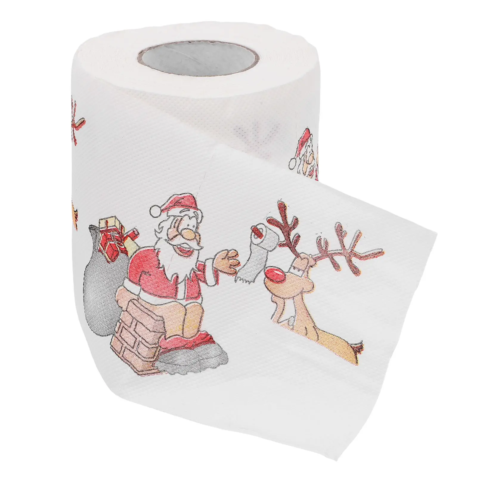 

Christmas Paper Towel Tissue Roll Santa Printed Home Cafe Restaurant Xmas Gift Eco Friendly Soft Fits Any Holder
