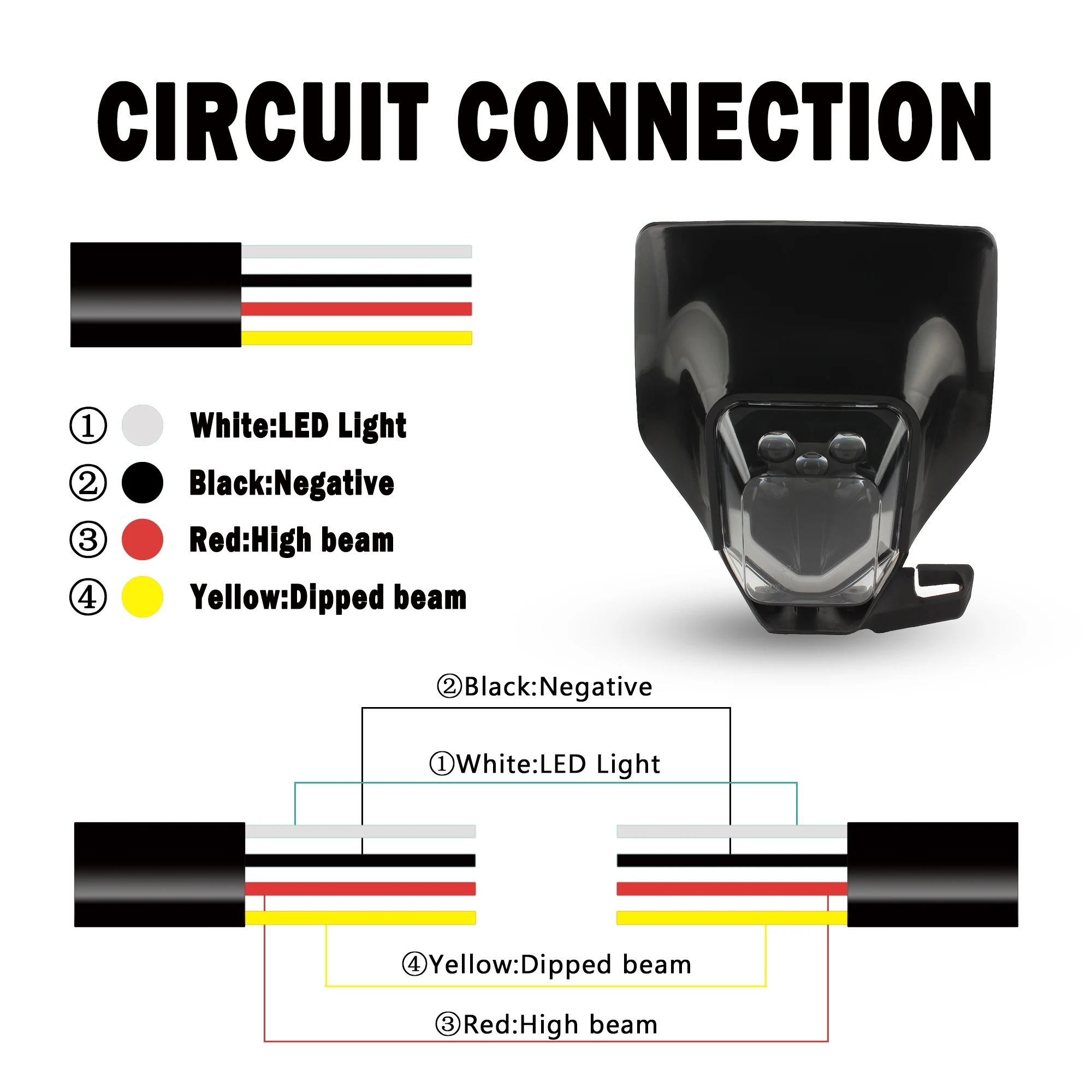 Motorcycle Headlight LED Enduro Motocross Plate for Husqvarna TE TC FE FC 125-500 2012 2022 Tuning Accessories Dirt Pit Bike