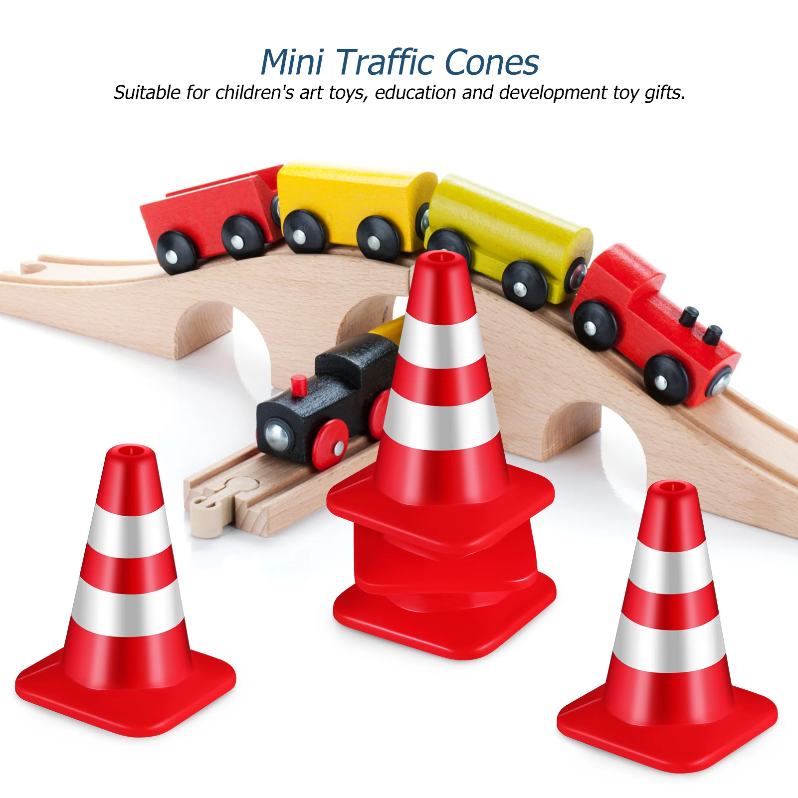 

30 Pcs Mini Traffic Cones Toys Plastic Reusable Creative Model Lightweight Compact S Table Props Kids Transportation Knowledge