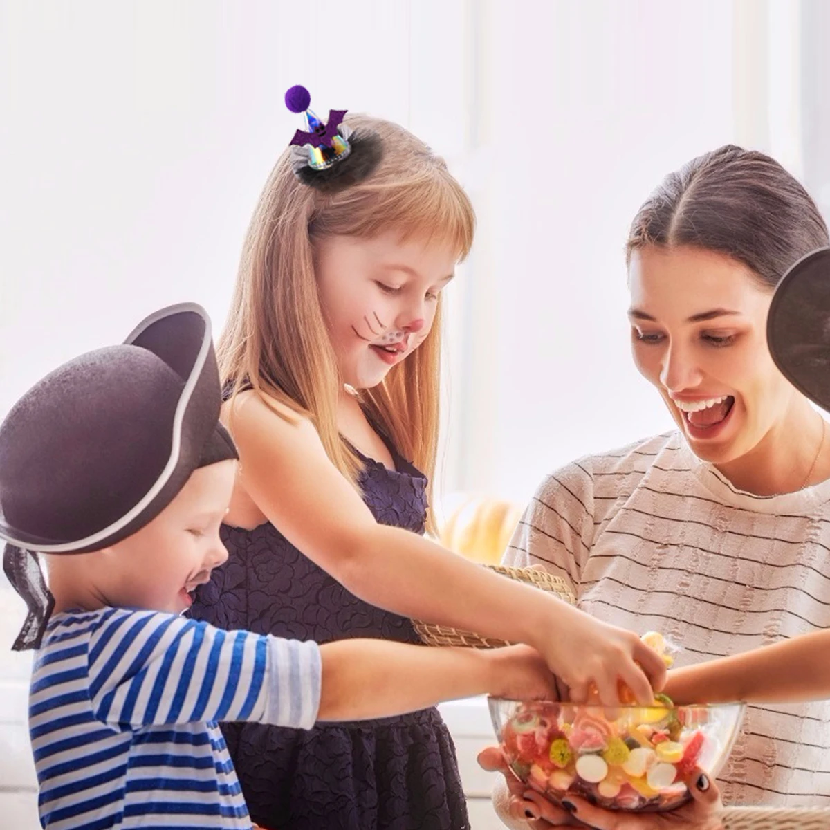 

2 шт., головной убор на Хэллоуин, заколка для волос, шляпа ведьмы в форме заколки для костюмированной вечеринки, косплей, легкий, прочный, забавный для женщин