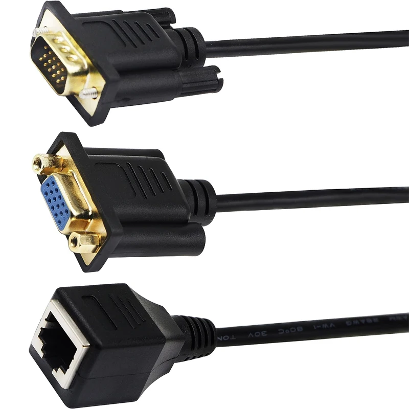 RJ45 «мама» к VGA 15Pin Cat5/6 удлинительный сетевой кабель-адаптер для мультимедийного видео