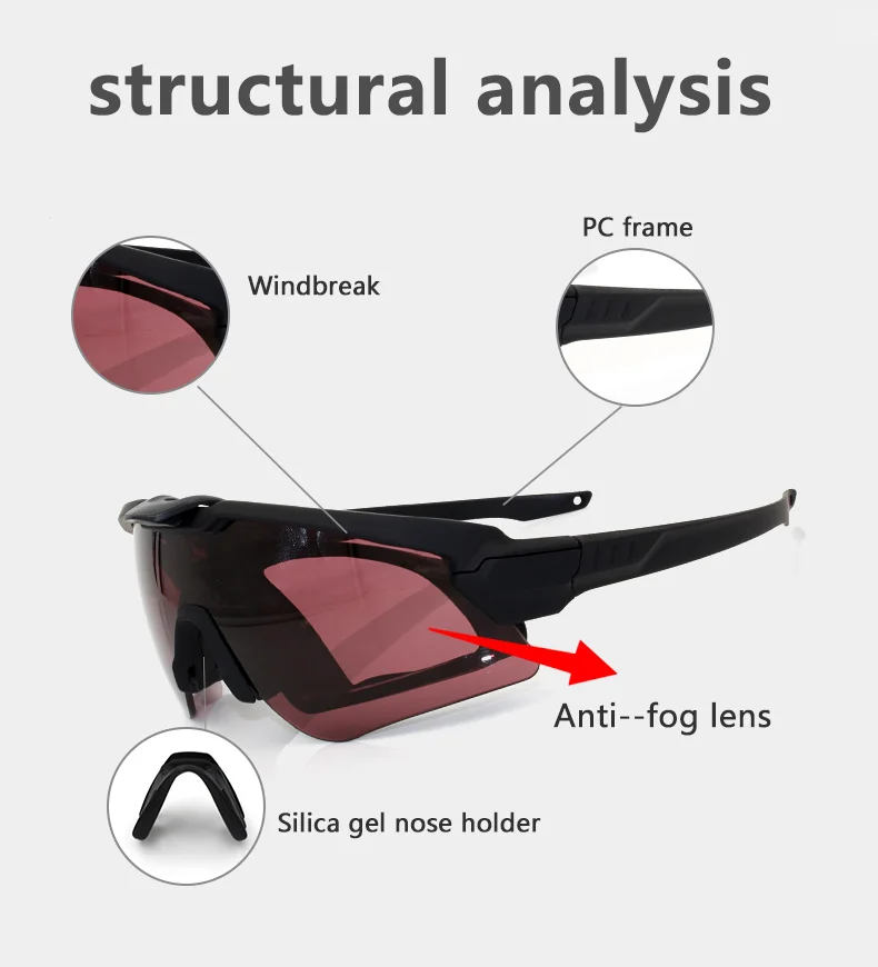 SI M ALPHA Anti-Fog Ski Sonnenbrille Radfahren Sonnenbrille Militärbrille Kugelsichere Armee Taktische Brille MTB Schießen Brillen – Detail 4