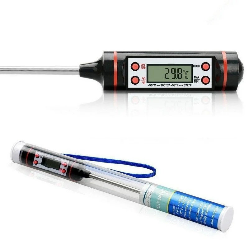 Pen-Style Digital Food Thermometer LED Screen Kitchen Thermometer for Cooking Baking BBQ Liquid Temperature Measurement