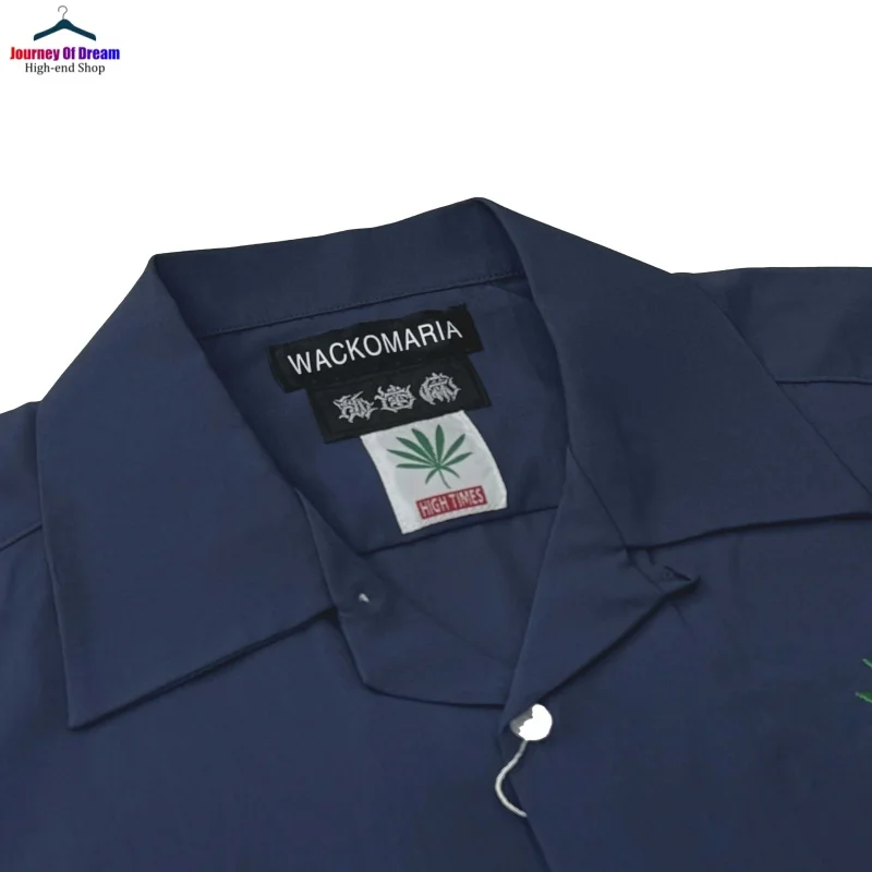 WACKO MARIA Summer Brand Mens Womens Cuban Collar Embroidered Letters Maple Premium Casual Hawaiian Short Sleeve Shirt