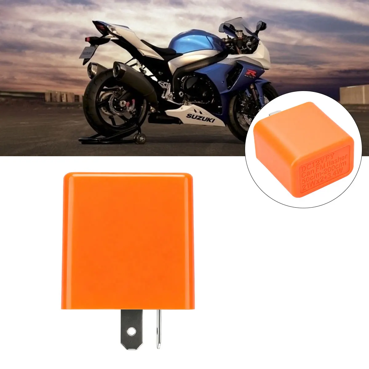 Adjustable Motorcycle LED Flasher Relay 2Pin Frequency of Turn Signal Blinker Indicator Flasher Relays For Motorbike Accessories