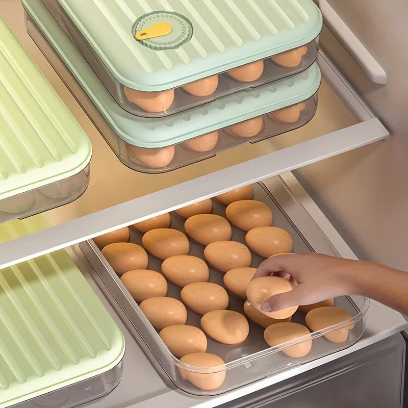 

Transparent Egg Storage Box Stackable Refrigerator Egg Storage Box Food Grade Plastic Egg Preservation Box Kitchen Accessories