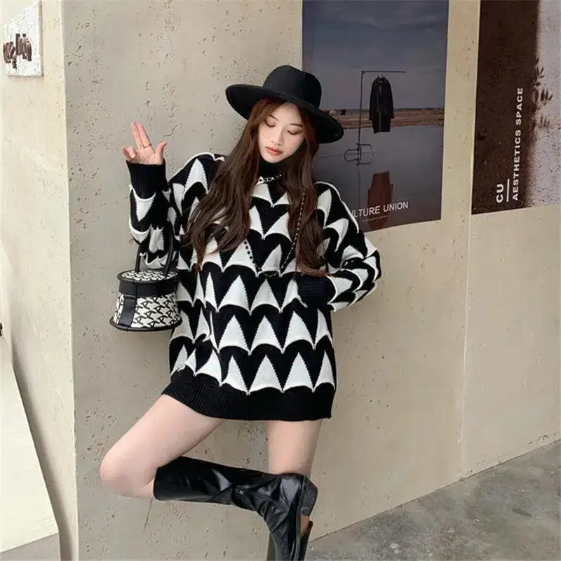 Large Size New Small Black and White Color Blocked Fat Mm Women's Fur Dress