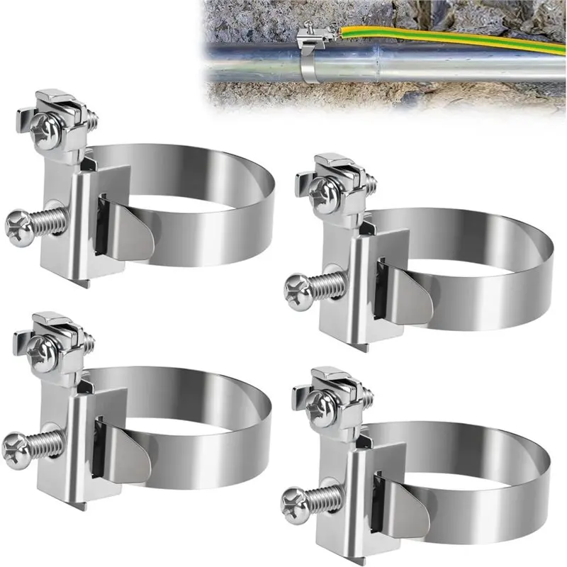 B23B Earthing Clamp Earth Band Grounding Clamp (4 Pieces, 8-52 Mm) Grounding Band Clamp Made, For Distributor,Cable Binding
