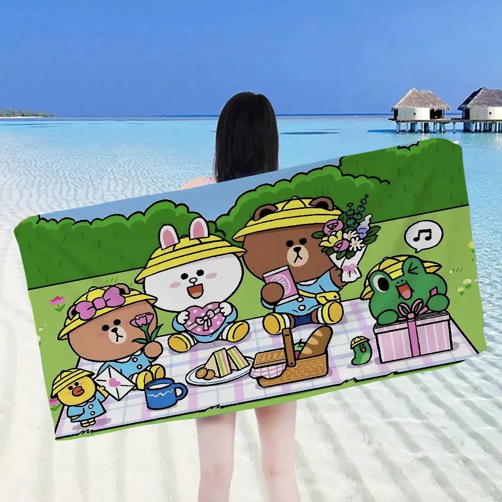 Cute cartoon characters L-Lines F-Friends Anime Beach Swimming Towel Soft Absorbent Washcloth Children's Gifts for Kids Travel