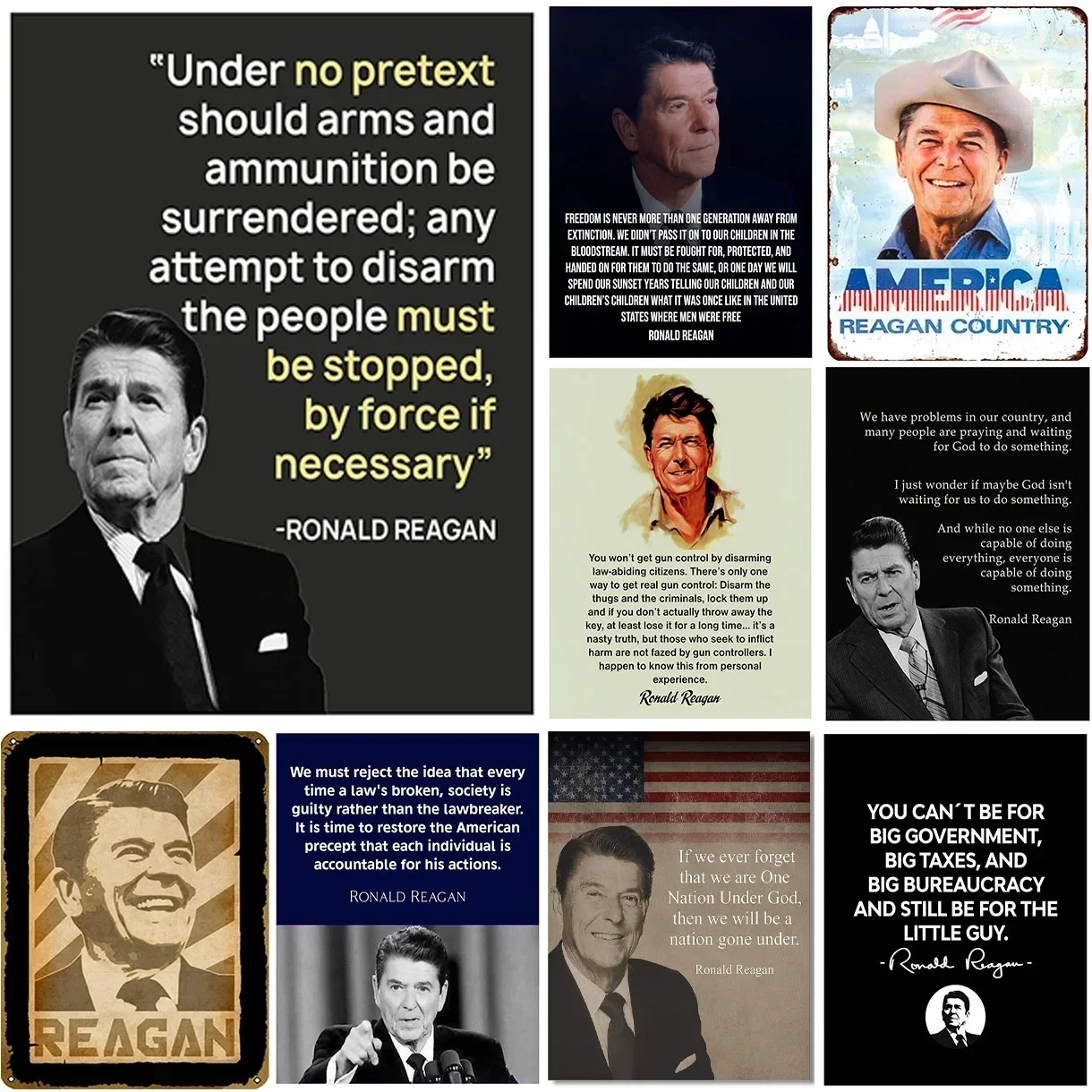 Metal Tin Signs Plaque Reagan Quotes Wall Decoration Vintage Art Posters Iron Painting for Man Cave Home Cafe Garden Club Bar