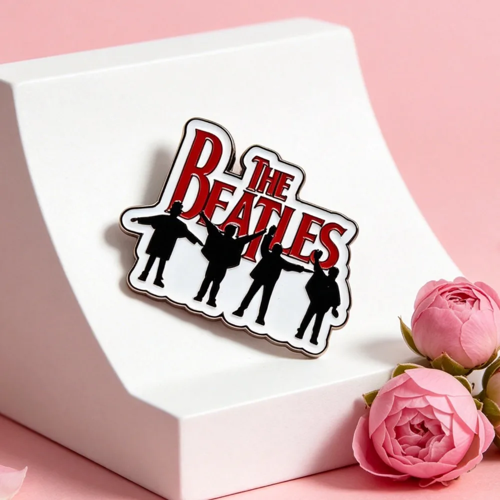 The Beatles Rock Band Emaille-Pin Klassische Band-Silhouette Anstecknadel für Jacke Rucksack Musik-Fan Schmuck Geschenk – Detail 3