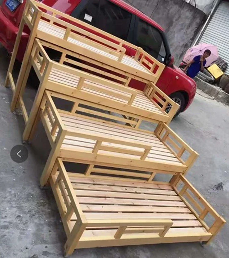 Kindergarten special bed nap bed solid wood primary school students lunch bunkchildren lunch wheel four-story push-pull