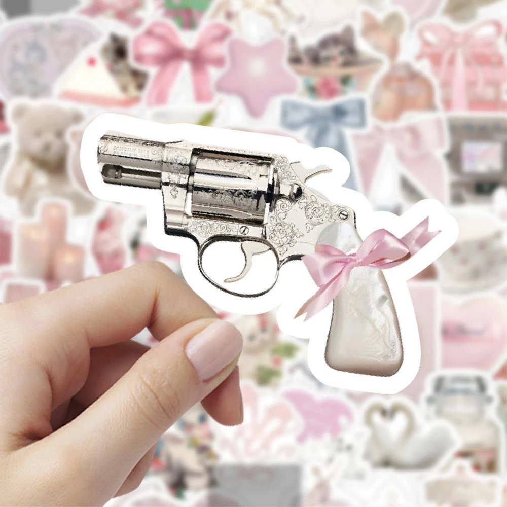

10/30/60pcs Cute INS Style Coquette Aesthetic Stickers Pink Girl Graffiti Decals DIY Luggage Phone Notebook Sticker Decoration