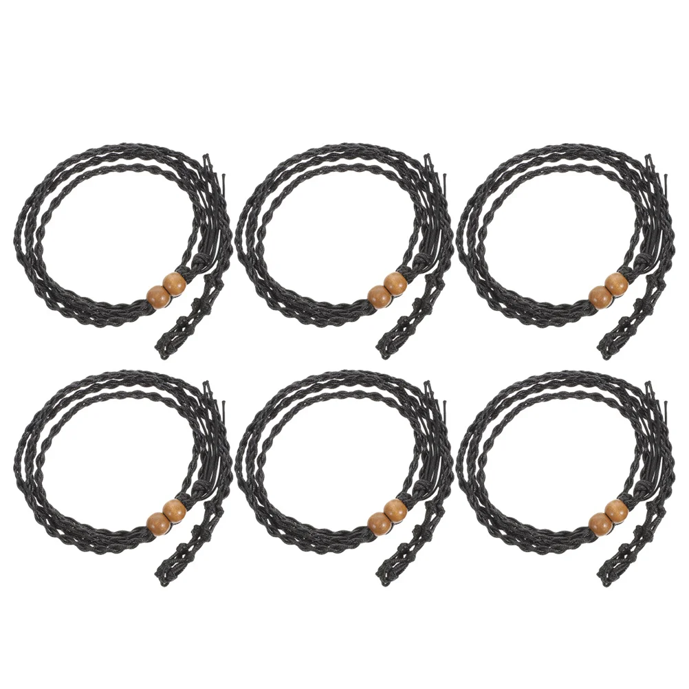 

6Pcs Retro Woven Crystal Necklace Holder Adjustable Rope Cord for Pendant DIY Accessory Lightweight Durable Style
