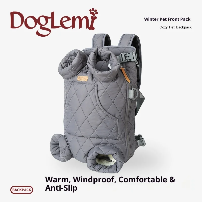 

Pet dog backpack portable bag for going out warm shoulder strap chest backpack windproof dog bag for travel motorcycle riding