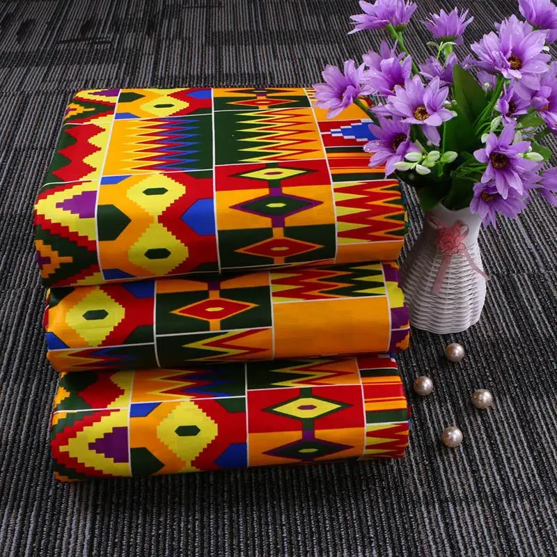 2024 Ankara African Fabric kente Real Wax Fabric Nigeria Ghana Style Tissu Sewing Dress Craft DIY 100% Cotton 6 yards