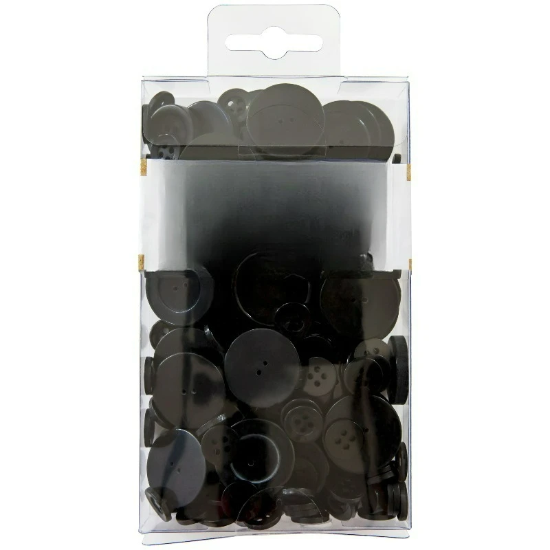 Value Black Assorted Sew Thru & Shank Buttons, 4 Ounces