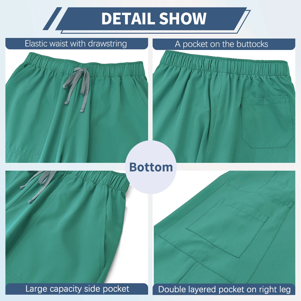 Beauty Spa Uniforms Zip Tops Straight Pants Set Hospital Clinical Nurse Clothes Nursing Uniform Anesthesiologist's Work Clothing