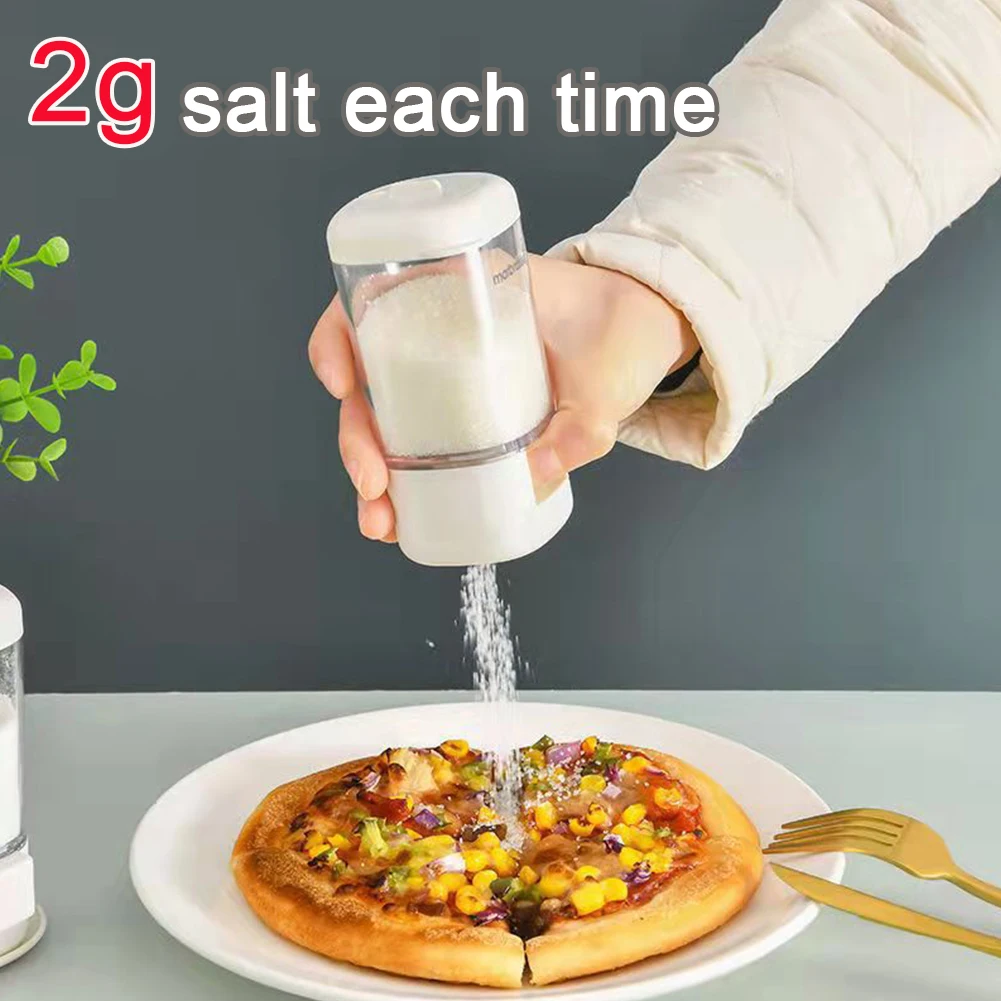 2g Metering Salt Shaker Push Type Salt Dispenser Salt Tank Sugar Bottle Shaker canister Quantitative Salt Shaker Moisture-proof