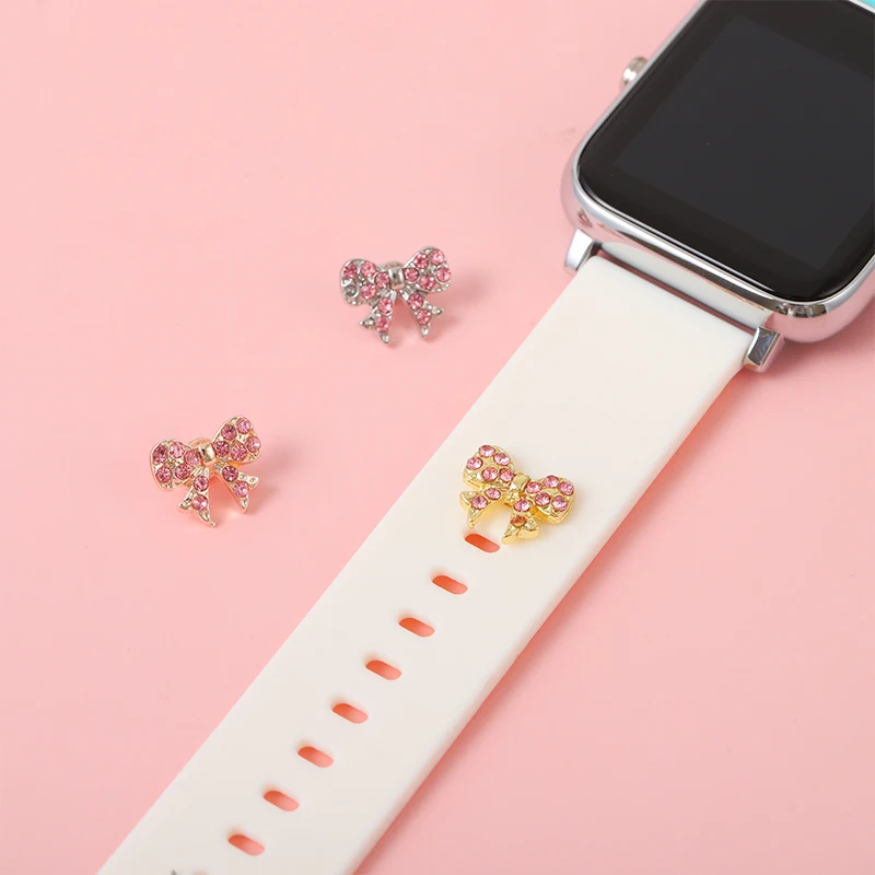 Silicone Watchband Charms for Iwatch Cute Cartoon Bow-knot Rabbit Charms for Apple Watch Band Jewelry Strap Charms Accessories