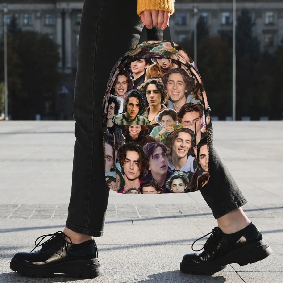 Timothee Chalamet Collage plecaki chłopcy dziewczynki Bookbag Cartoon uczniowie tornistry plecak podróżny torba na ramię duża pojemność