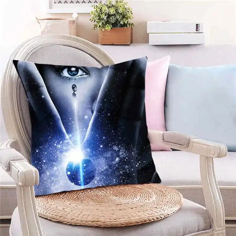 Movie Planet Cushion Cover Decorative Pillowcase for Living Room Car Sofa Chair Peach skin polyester pillowcase