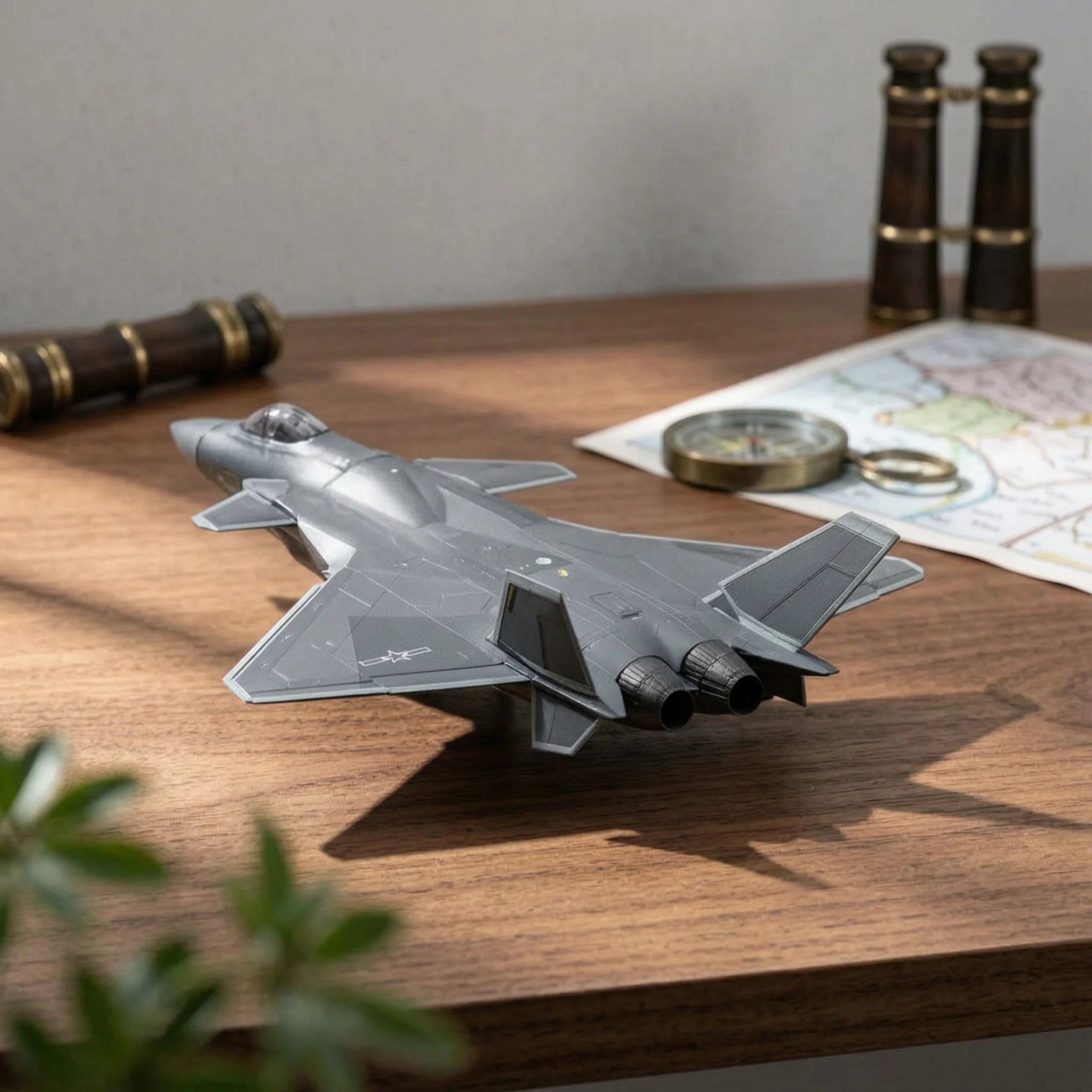 Fighter Jet Model with Display Stand Miniature Airplane Model with Display Stand Desktop Ornament Simulation for Fans