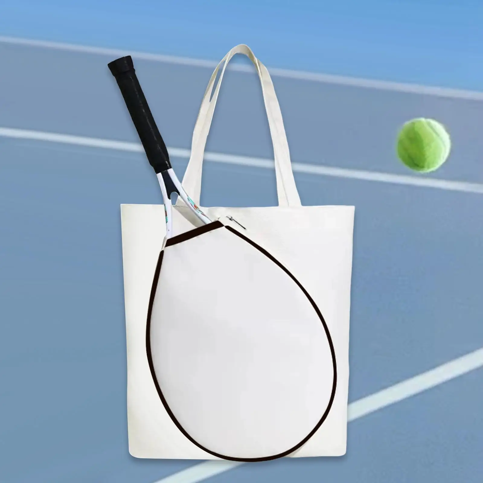 

Tennis Racket Bag Multipurpose Canvas for Men Women Outdoor Travel School