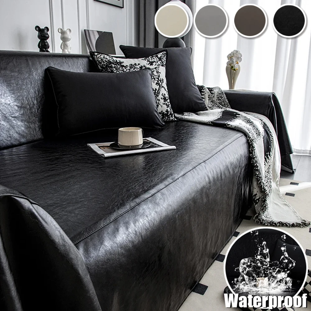 

1/2/3/4/5 Seaters Universal Waterproof PU Leather Sofa Cover One Piece Furniture Protector Pet Anti-dirty Sofa Towel Cover Cloth