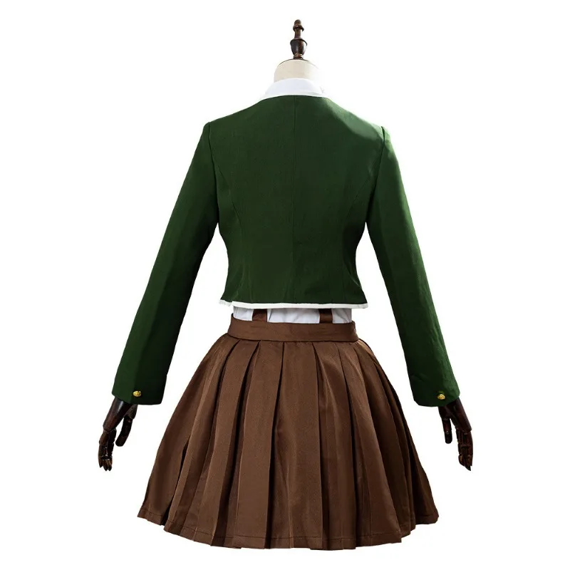 Anime Danganronpa Chihiro Fujisaki Cosplay Costume JK School Uniform Suits Brown Pleated Skirt set Halloween Costumes for Women